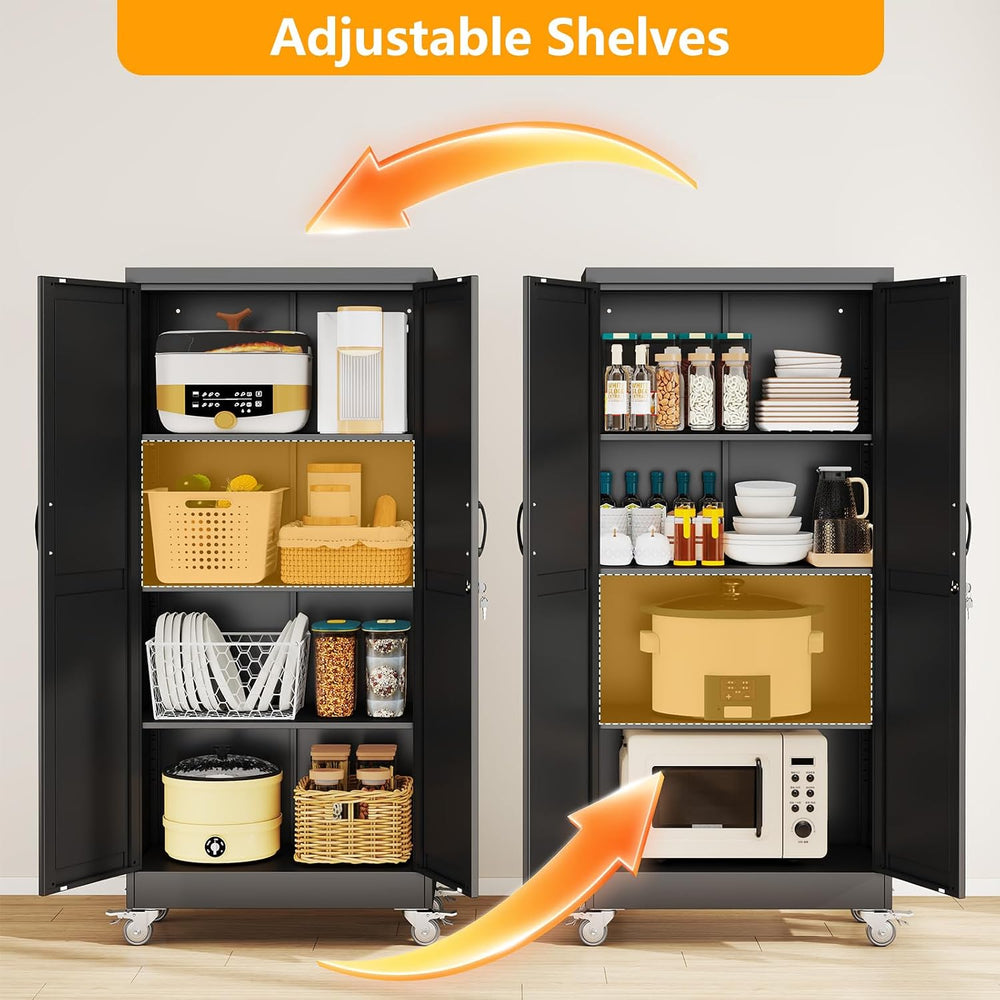 Ckzbx Metal Garage Storage Cabinet with Locking Doors and Adjustable Shelves,...
