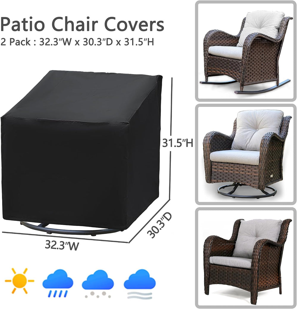 Patio Chair Covers 2 Pack, Outdoor Chair Covers Waterproof 600D Heavy Duty, A...