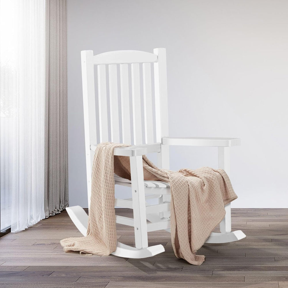 Hupmad Wooden Rocking Chair Outdoor Oversized Porch Rocker Chair,Patio Wooden...