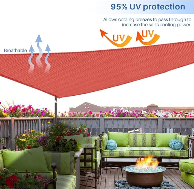 E&K Sunrise 20' x 20' x 20' Sun Shade Sail Triangle Canopy Sh...