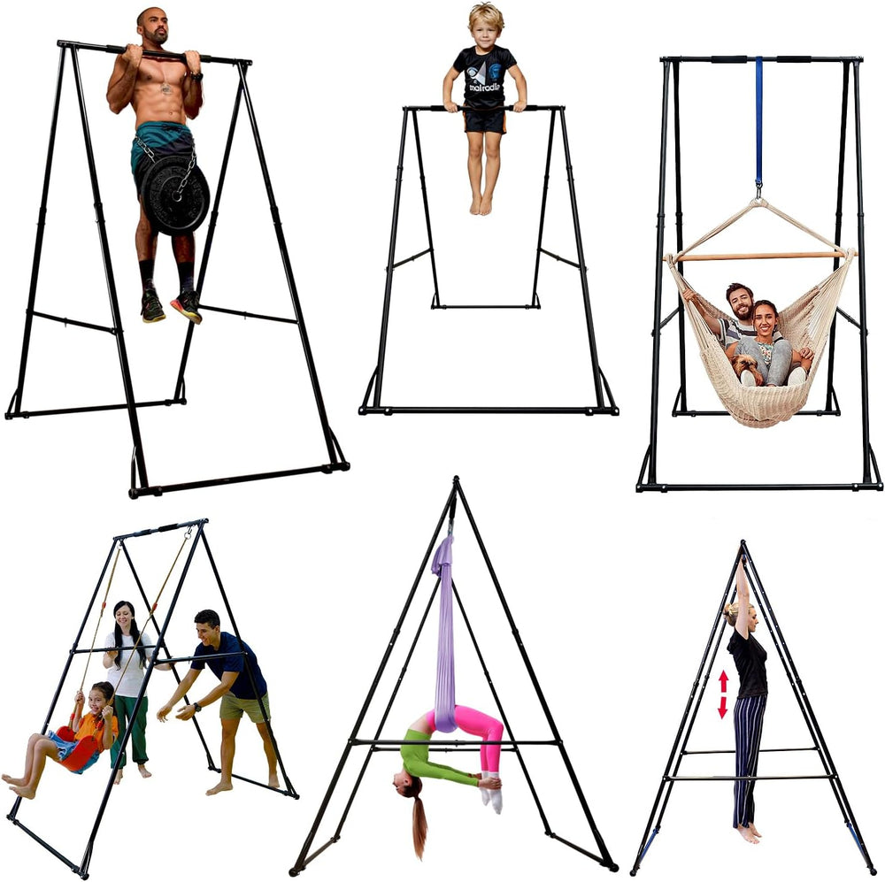 KHANH TRINH Foldable Pull Up Bar Stable Gymnastics Equipment Portable Aerial ...