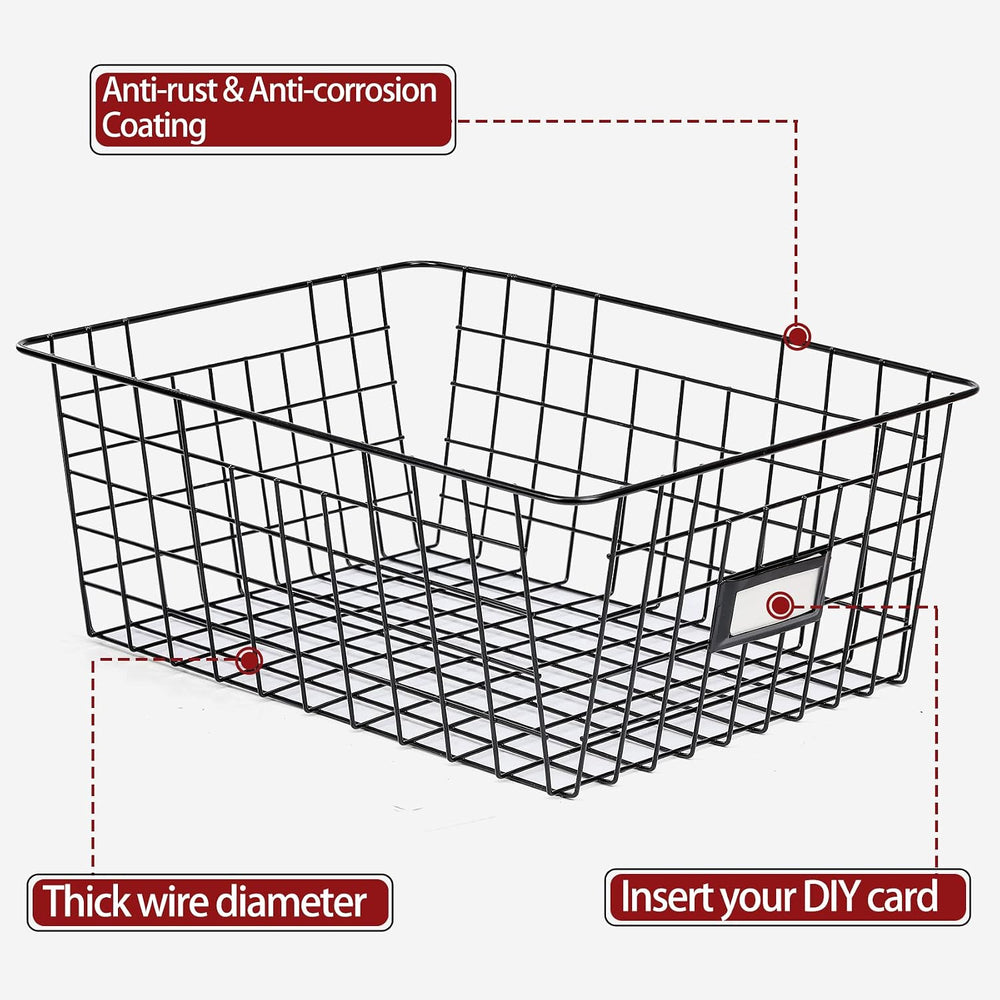 6 Pack Wire Baskets for Pantry Organization and Storage, Kitchen Organizer, 2...