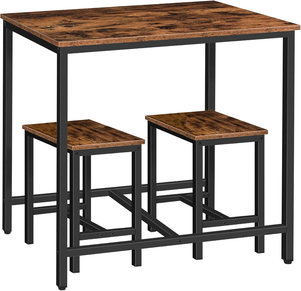 HOOBRO 3-Piece Industrial Dining Table Set, Kitchen Table, Space Saving Dinet...