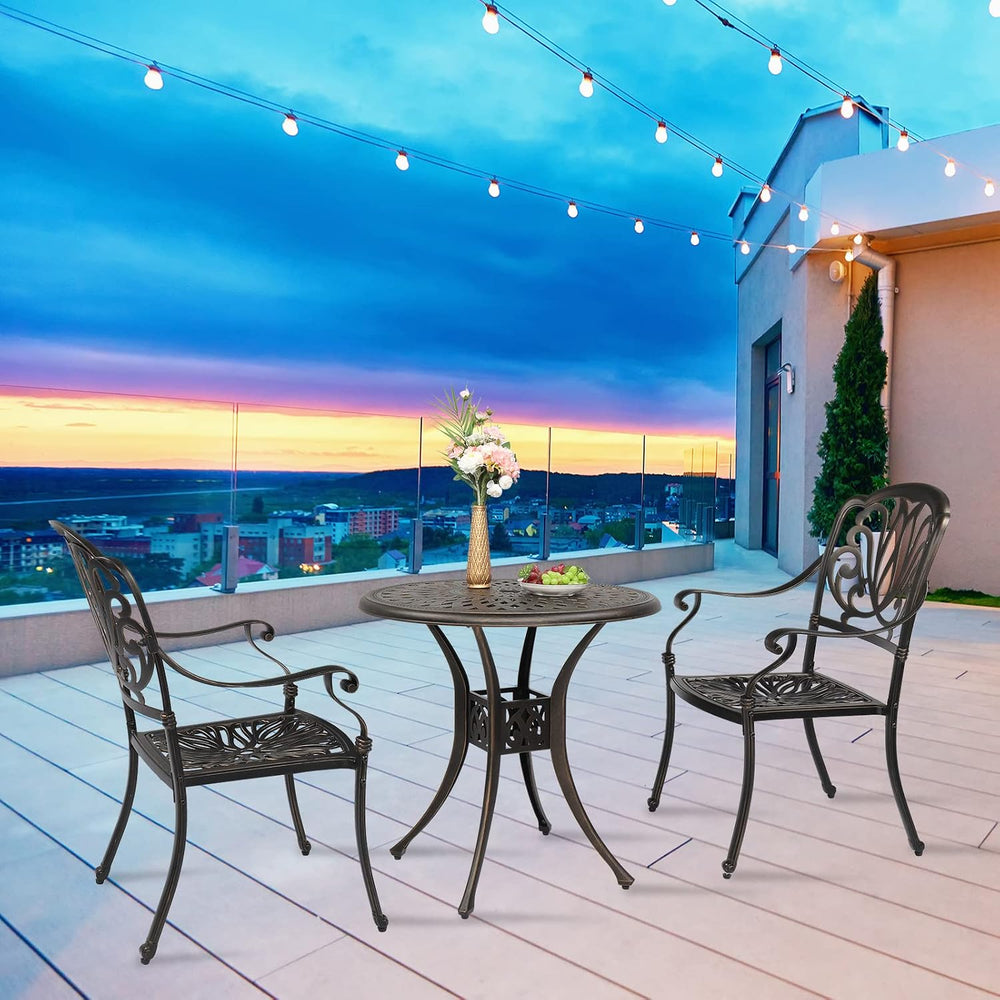 VINGLI Outdoor Dining Chairs Set of 4 Aluminum Patio Chairs, Cast Aluminum Pa...