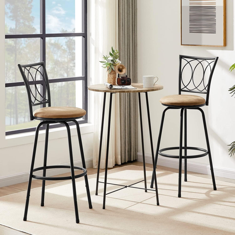 VECELO Bar Stools, 24/29" Adjustable Barstool,Swivel Counter Stool with ...