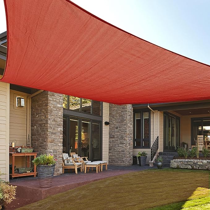 LOVE STORY Custom Size 5'x8' Terra Red Sun Shade Sail Rectangle UV Bl...