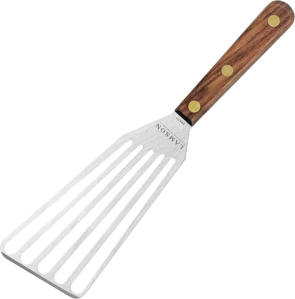 Lamson Slotted Fish Spatula – Flexible Stainless Steel Turner with Walnut Han...