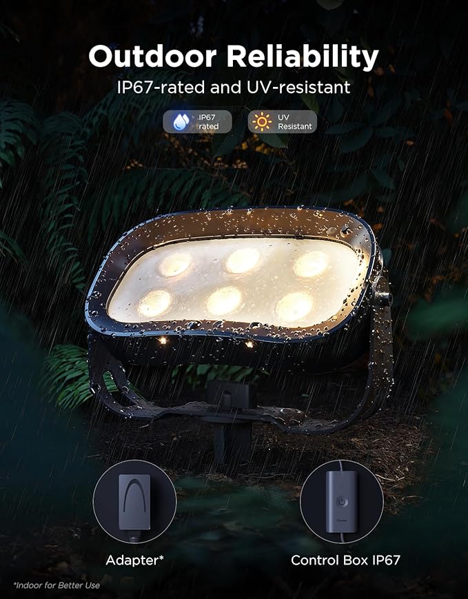 Govee Outdoor Tree Lights 3-Pack, RGBWIC LED Landscape Lighting, Outdoor Ligh...