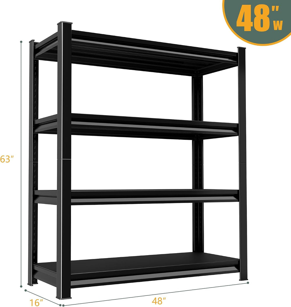 48" W Garage Shelving Heavy Duty, 2200LBS Loads Adjustable Garage Storag...