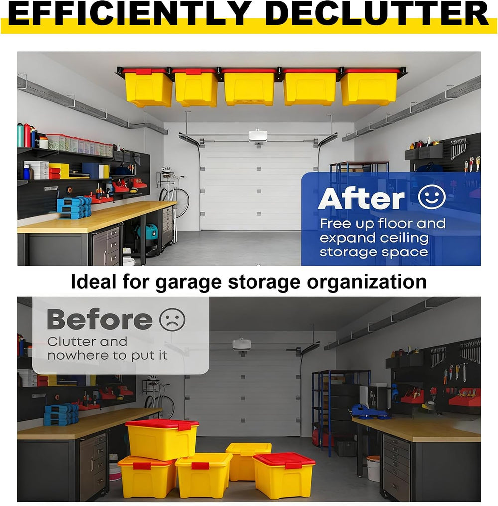 6 Pack Overhead Garage Storage Racks, Heavy Duty Ceiling Storage Rack