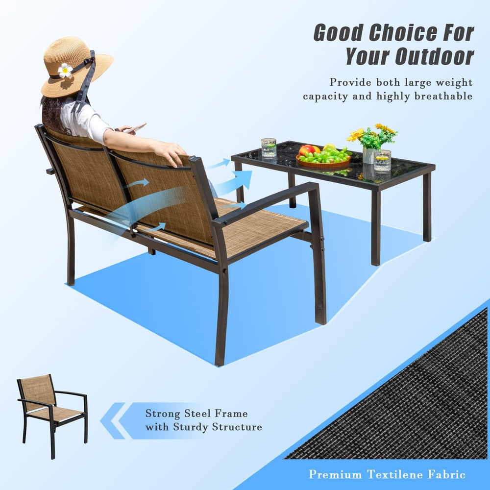 Devoko 4 Pieces Patio Furniture Set Outdoor Garden Patio Conversation Sets Po...