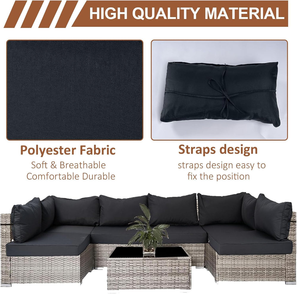 14 Piece Outdoor Patio Cushion Covers Replacement, Waterproof Outdoor Furnitu...