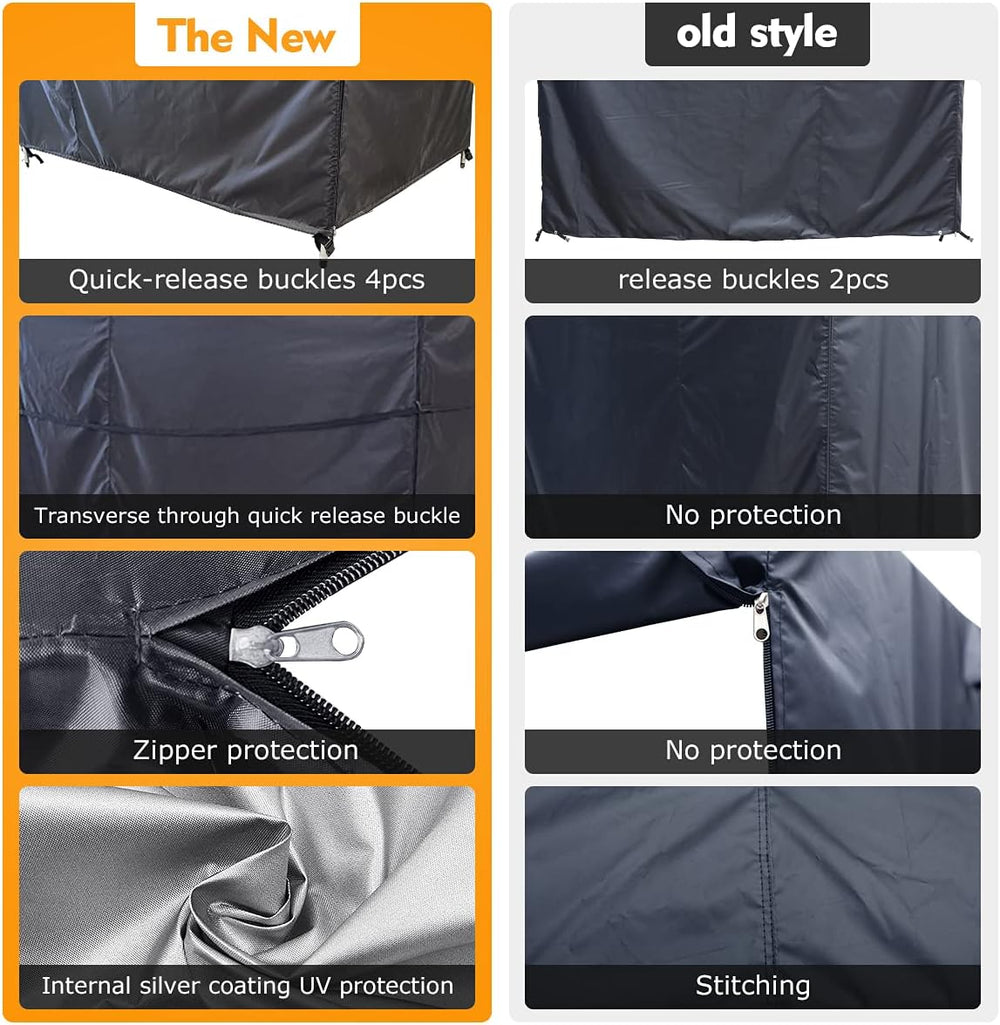 Patio Black Hammock Swing Cover, Triple Seater Garden Swing, Waterproof, UV R...