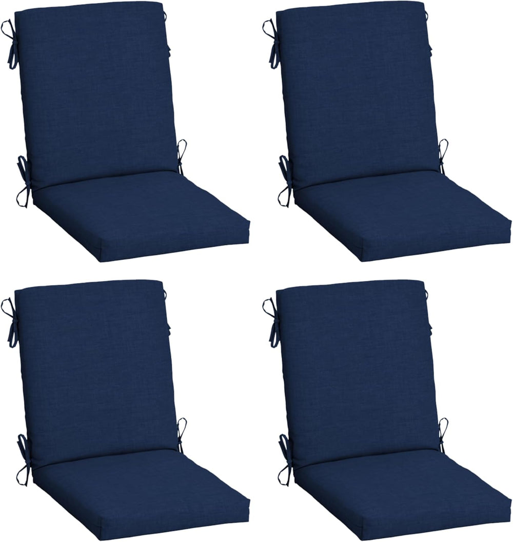 Arden Outdoor Dining Chair Cushion, 4-Pack, 20x44, Sapphire Blue