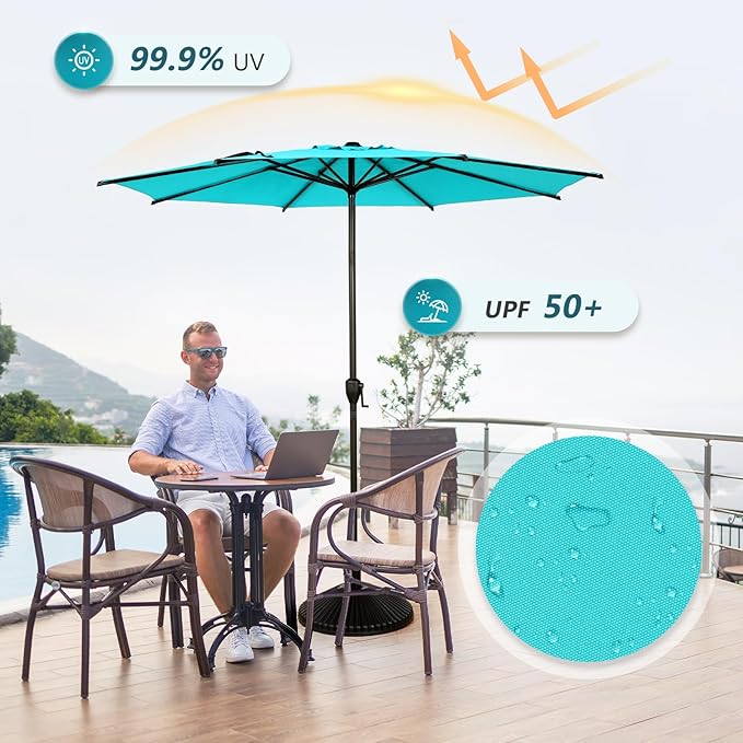 Abba Patio 9FT Lyon Outdoor Patio Umbrella Outdoor Table Umbrella with Push B...