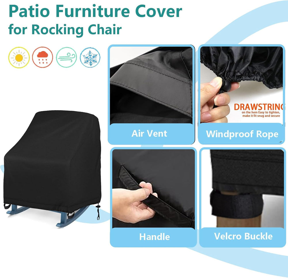 Oslimea Patio Rocking Chair Cover 2Pack, 27.5"W x 32.5"D x 39"...