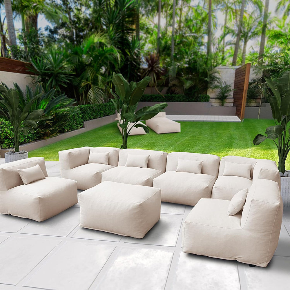 Dineli ANNYH Patio Garden Sectional Conversation Set Outdoor Modular Sofa