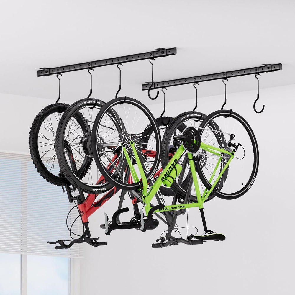 Urban Deco Ceiling Mounted Bike Rack for Garage, Indoor Metal Bike Hanger wit...