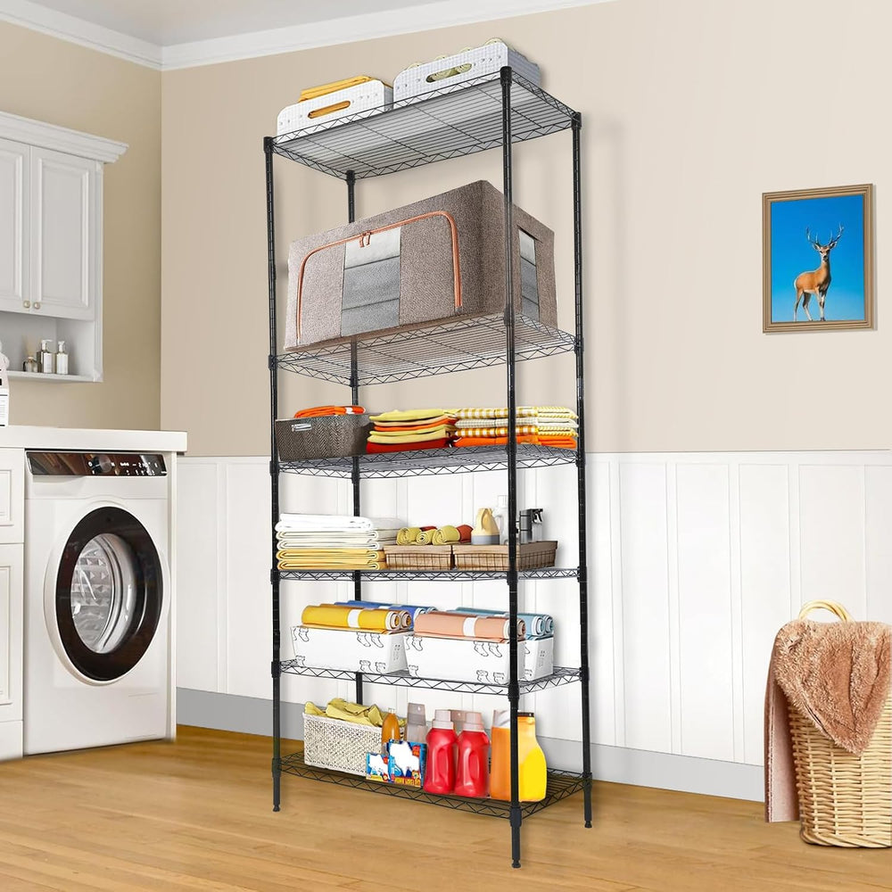 Whitmor 6 Tier Storage Shelves, Heavy Duty with Wheels, 200 lbs Capacity per ...