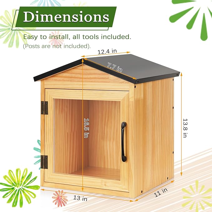 Outdoor Library Outdoor Book Box Storage Small Wooden Cabinet Little Literatu...