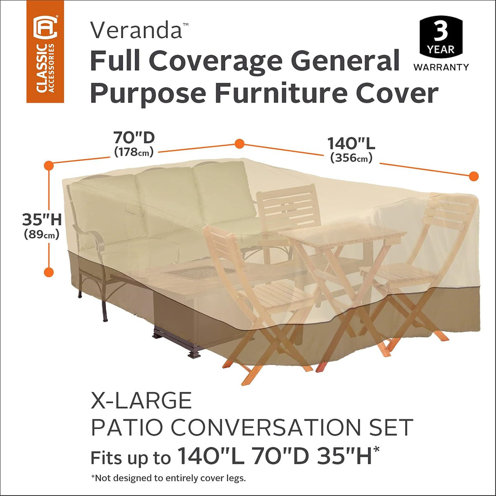 Classic Accessories Veranda Water-Resistant 140 Inch Conversation Set/General...
