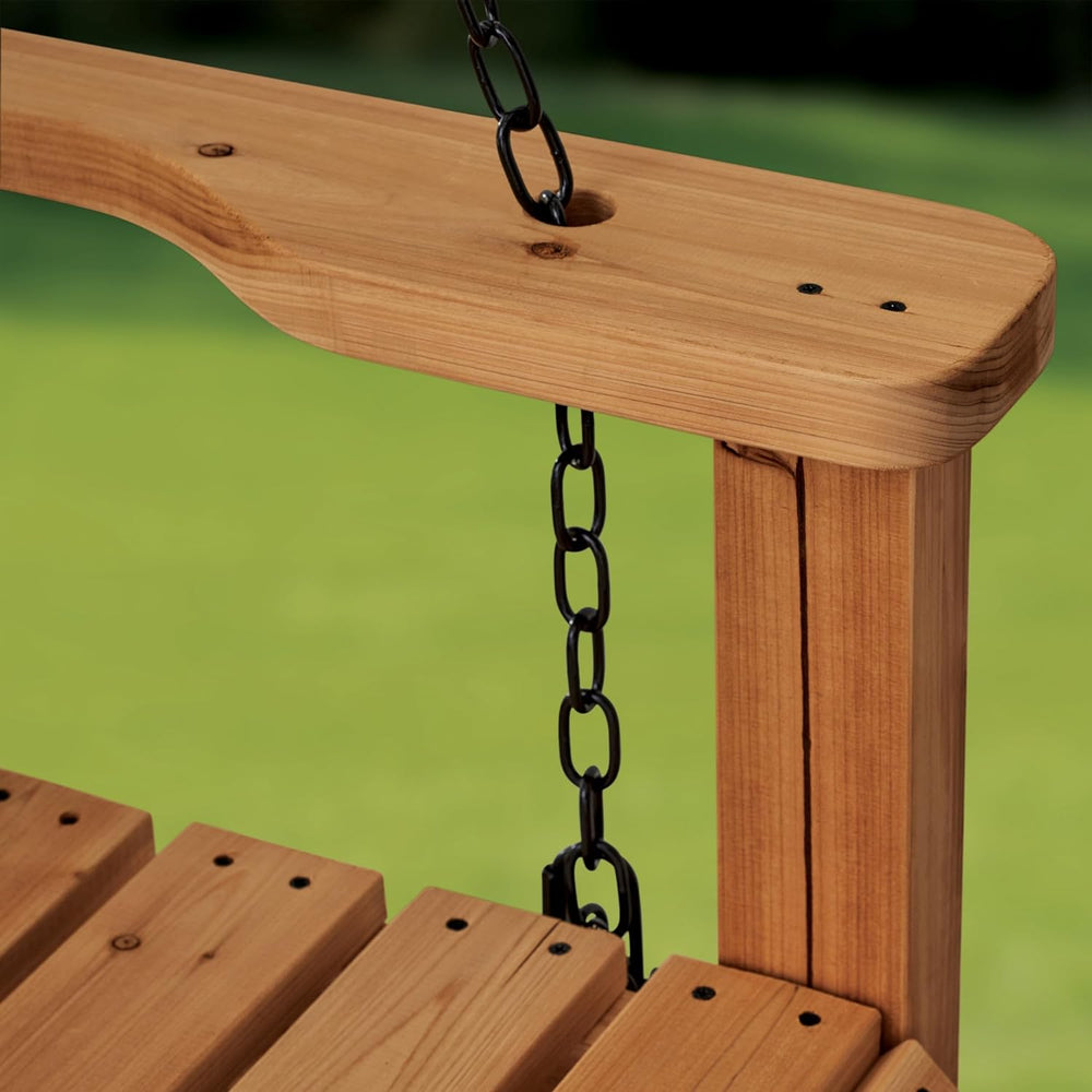 Backyard Discovery 55" Cedar Wood Farmhouse Outdoor Porch Swing Bench wi...