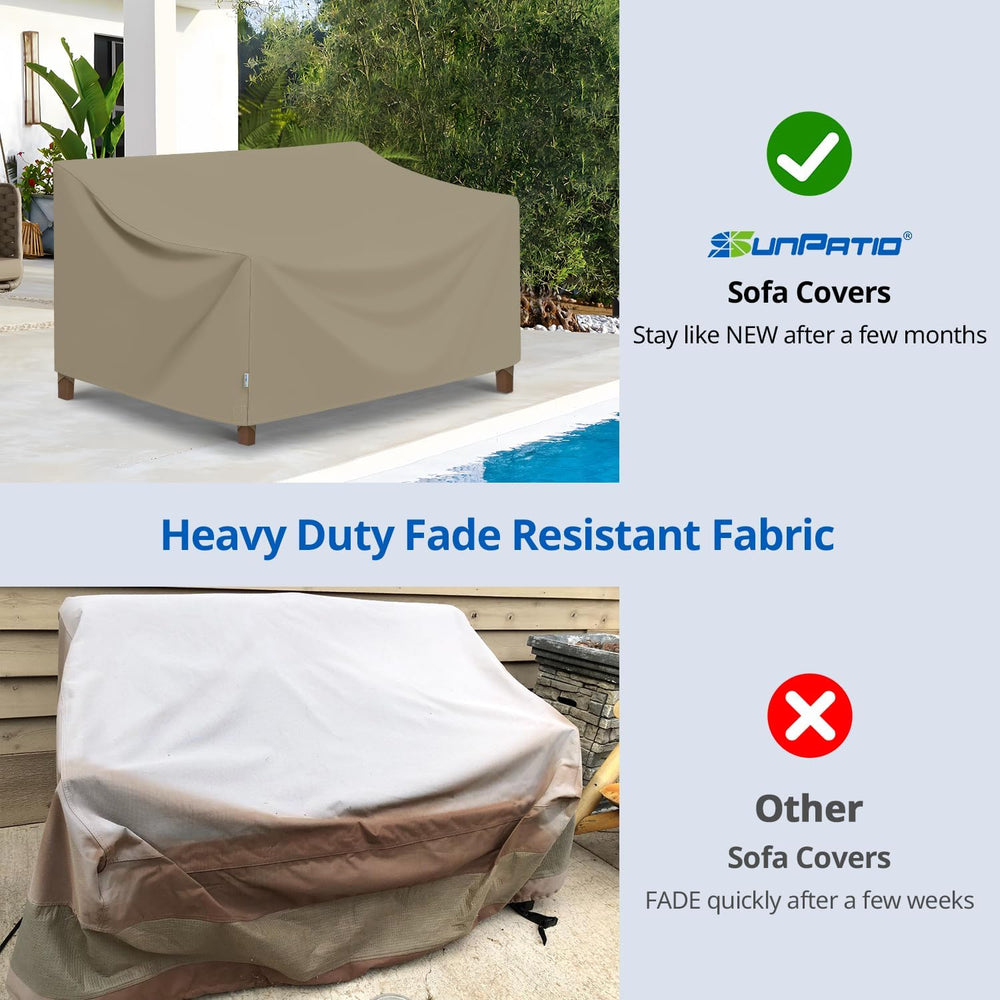 SunPatio Outdoor Waterproof Loveseat Glider Bench Cover, 60"W x 36"...