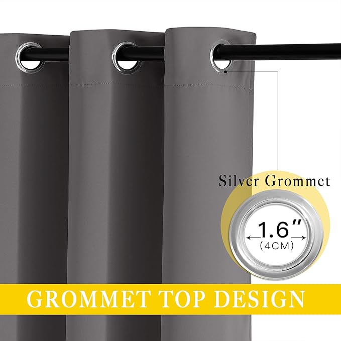 NICETOWN Sliding Glass Door Curtain Extra Long 132 inches Long, Grommet Therm...