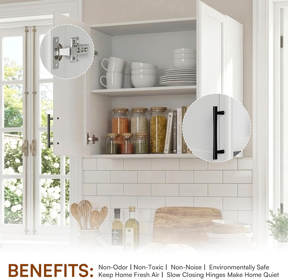 47.2" W Laundry Room Cabinets Wall Mounted, Adjustable Shelf, Floating W...