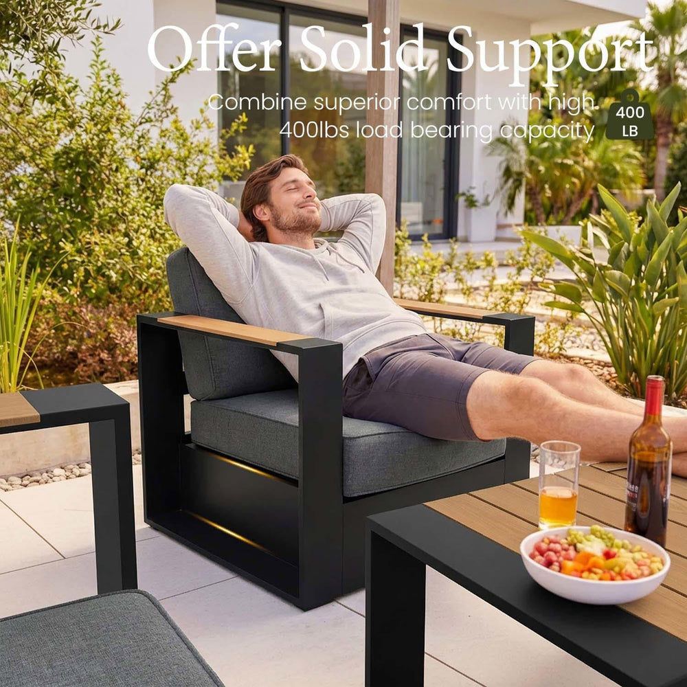 LayinSun 1 Pieces Aluminum Patio Furniture Set