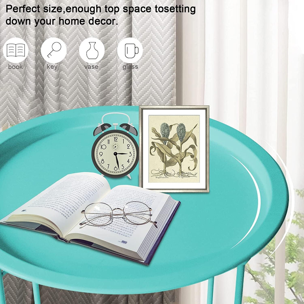 Garden 4 you End Table Set of 2, Outdoor Side Table, Small Patio Table Metal ...