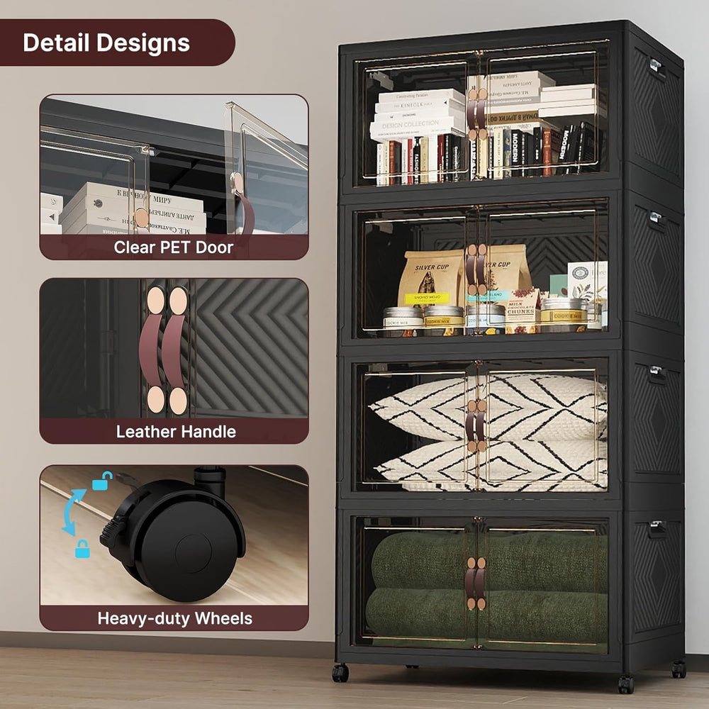 UAMFURI Stackable Storage Bins with Lids, 720QT Lockable Storage Cabinet