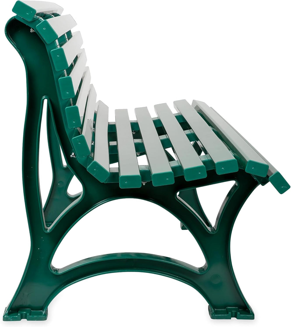 Plow & Hearth Weatherproof German PVC Outdoor Bench | 3-Seat | Holds Up t...