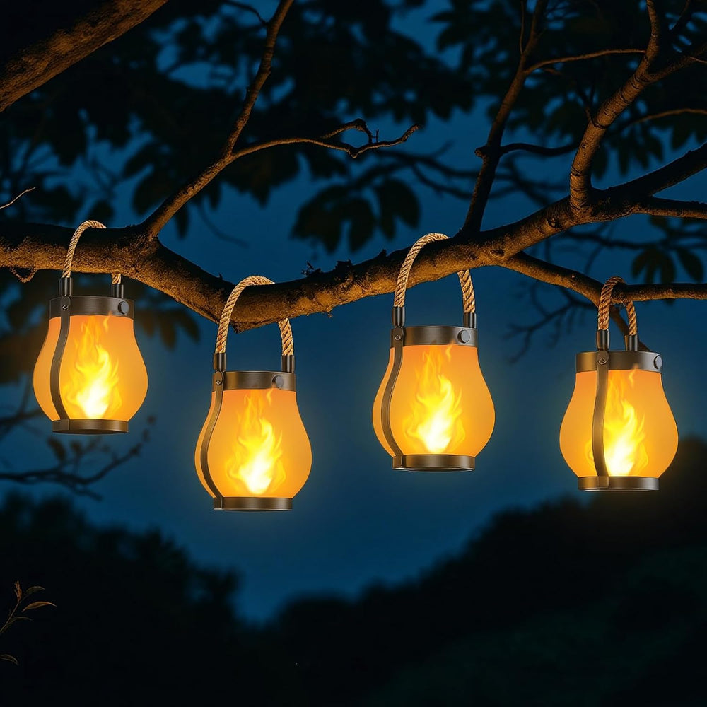 Hompavo Gen2 Solar Lanterns Outdoor Waterproof with Ultra-Real Flame