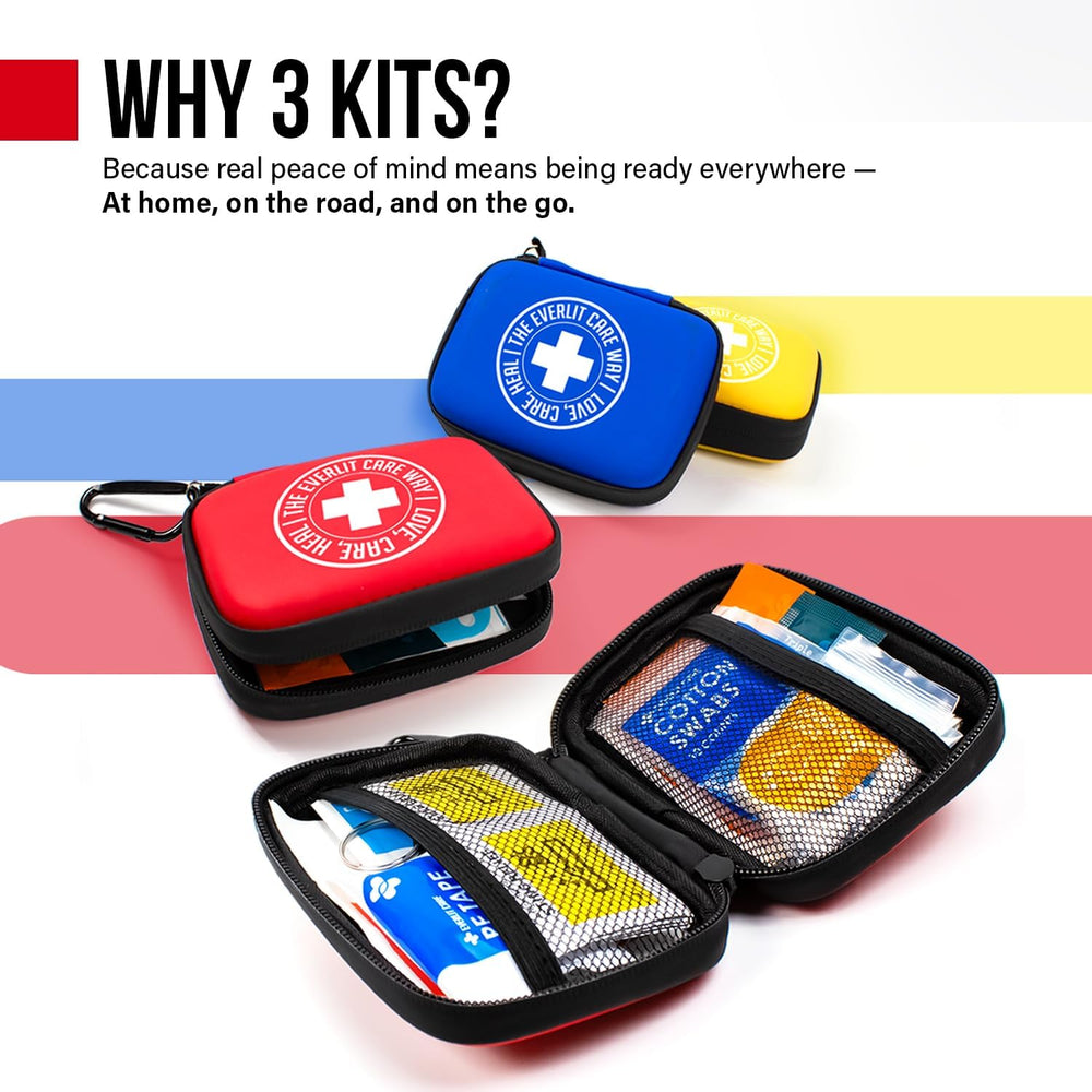 EVERLIT CARE Mini-Aid First Aid Kit | Compact & Lightweight Case with Car...
