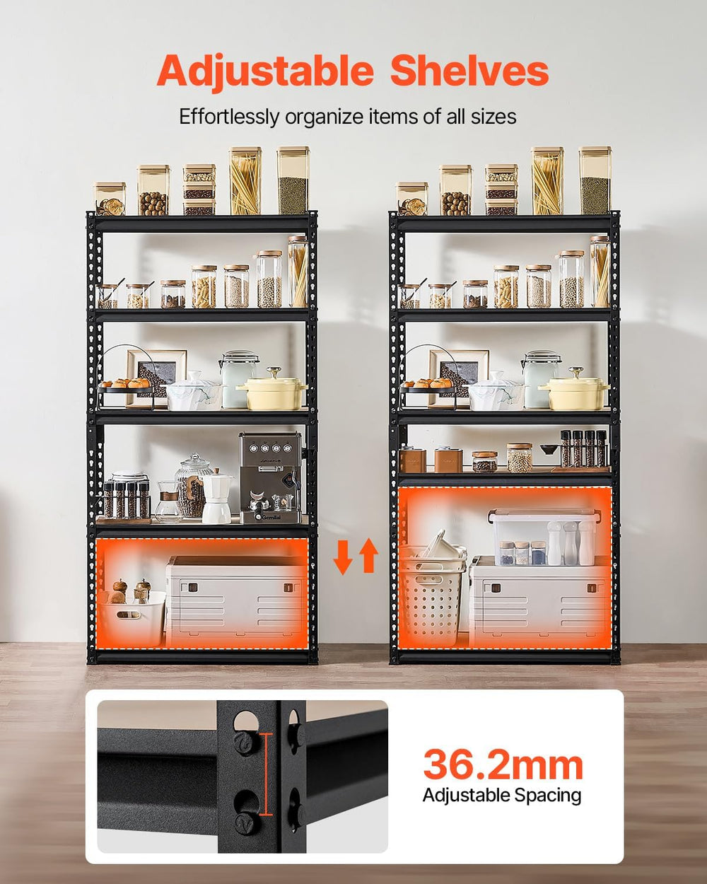 VEVOR Garage Shelving 5-Tier Adjustable Storage Shelf 2000 lbs 16"x32&qu...