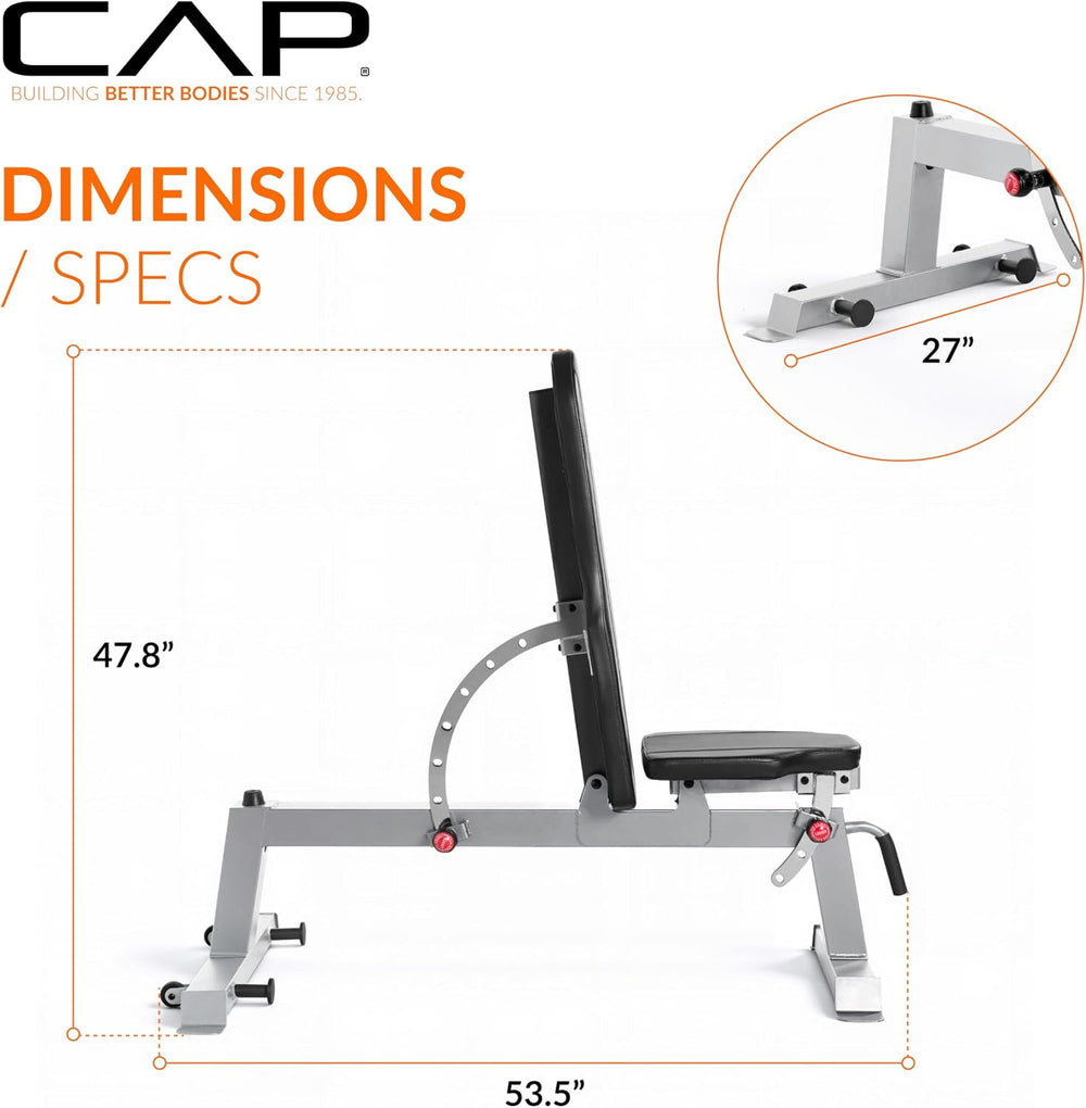 Cap Barbell Deluxe Utility Weight Bench Color Series