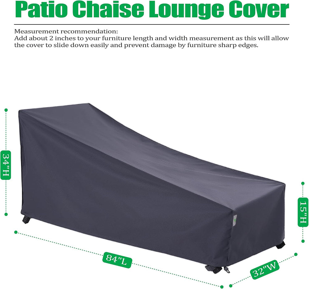 F&J Outdoors Patio Chaise Lounge Covers, 2-Pack, 84"L x 32"W x ...