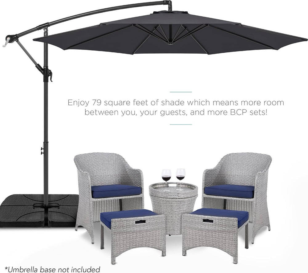Best Choice Products 10ft Offset Cantilever Hanging Market Patio Umbrella, 8 ...