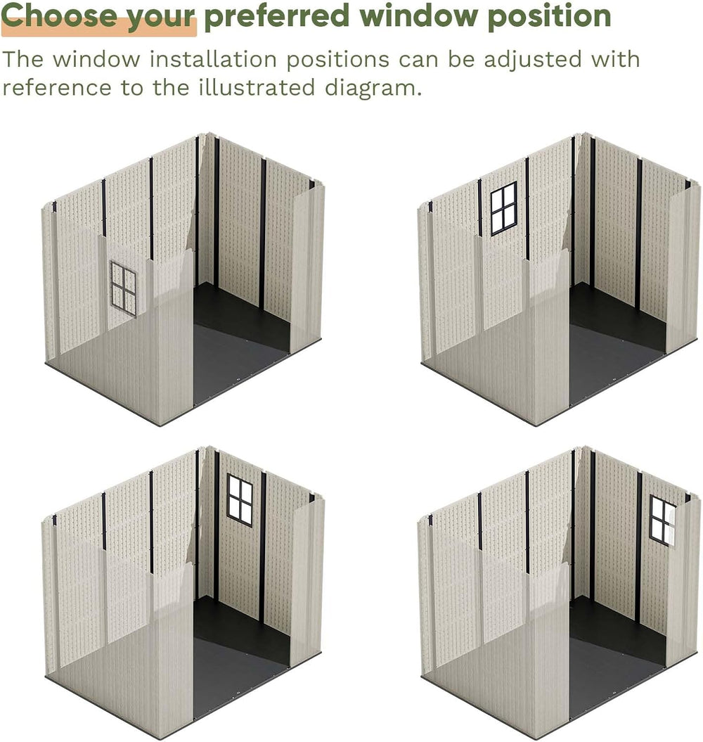 Patiowell 8x6 FT Plastic Outdoor Storage Shed with Floor, Beige