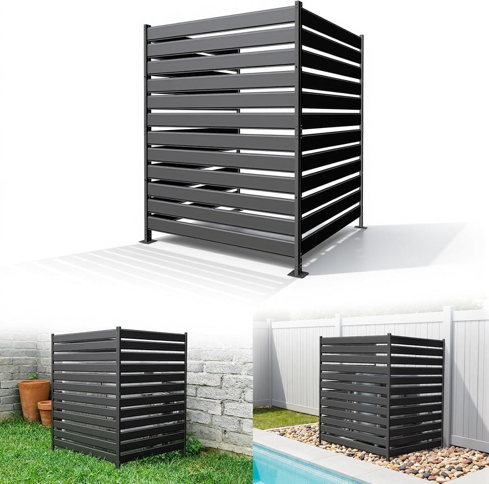 Privacy Fence Screen for AC & Trash, 42" H × 38" W（3P） Metal No...