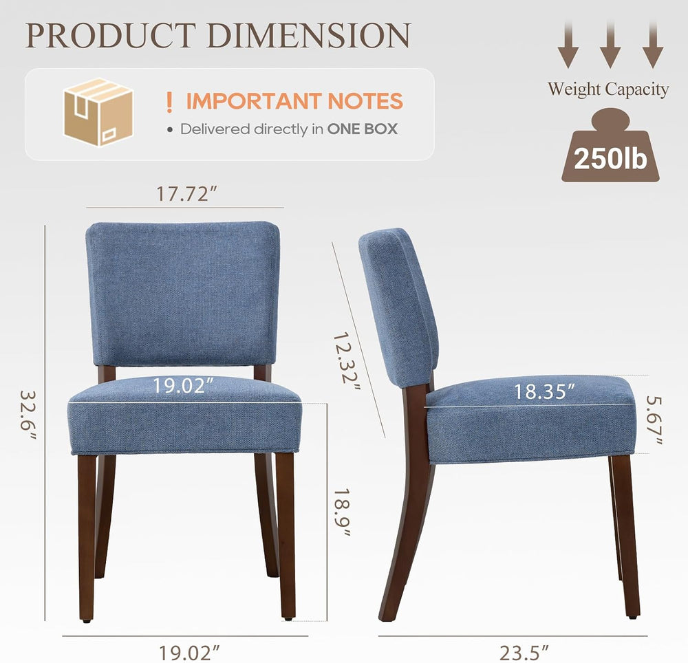 MALOL Upholstered Dining Chairs Set of 2, Fabric Kitchen Chairs with Padded S...