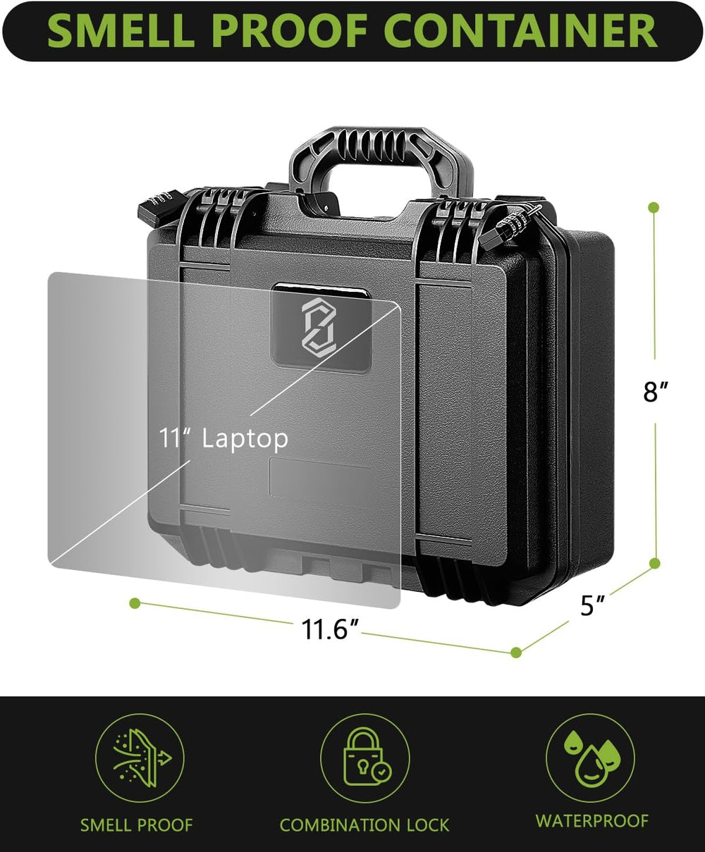 Smell Proof Container, Crushproof Stash Storage Case with Accessories
