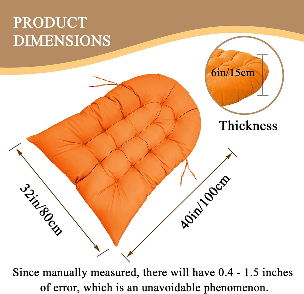 Thicken Egg Chair Cushion Replacement, Outdoor Hammock Swing Cushions with Ti...