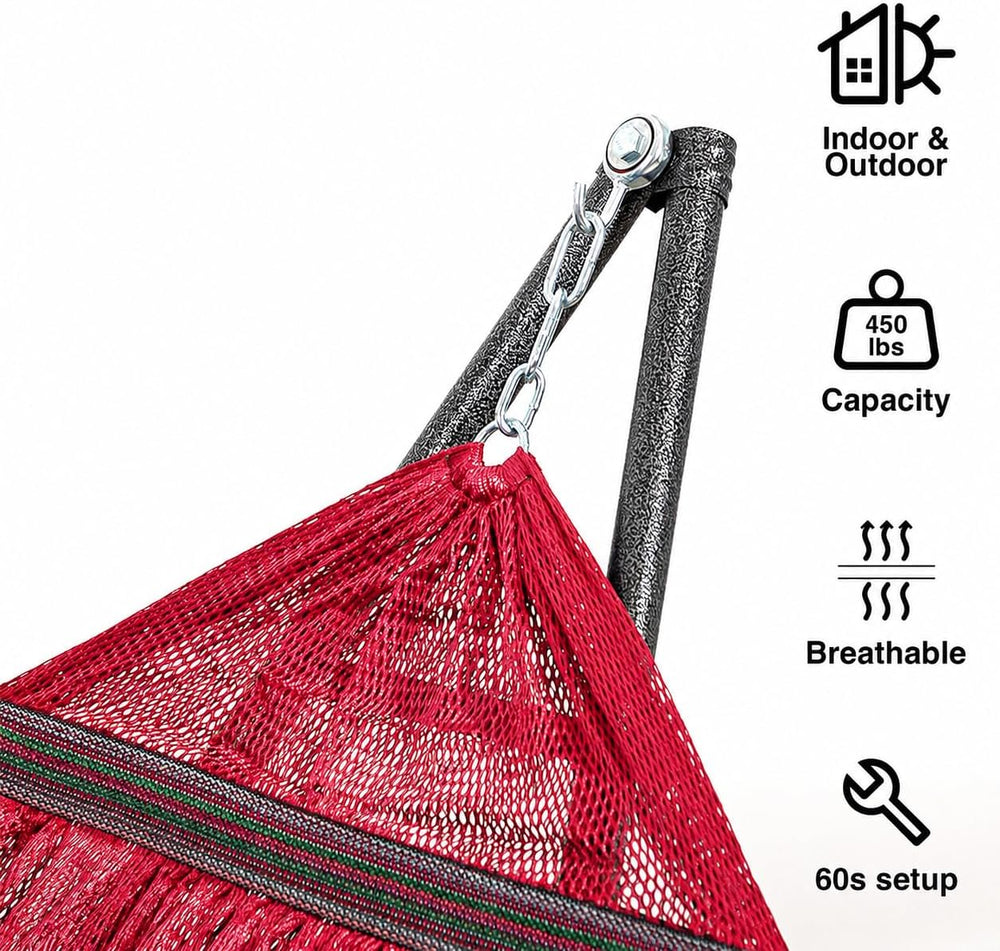 Best Home Fashion Portable Hammock with Collapsible Steel Stand, 450 lbs Capa...