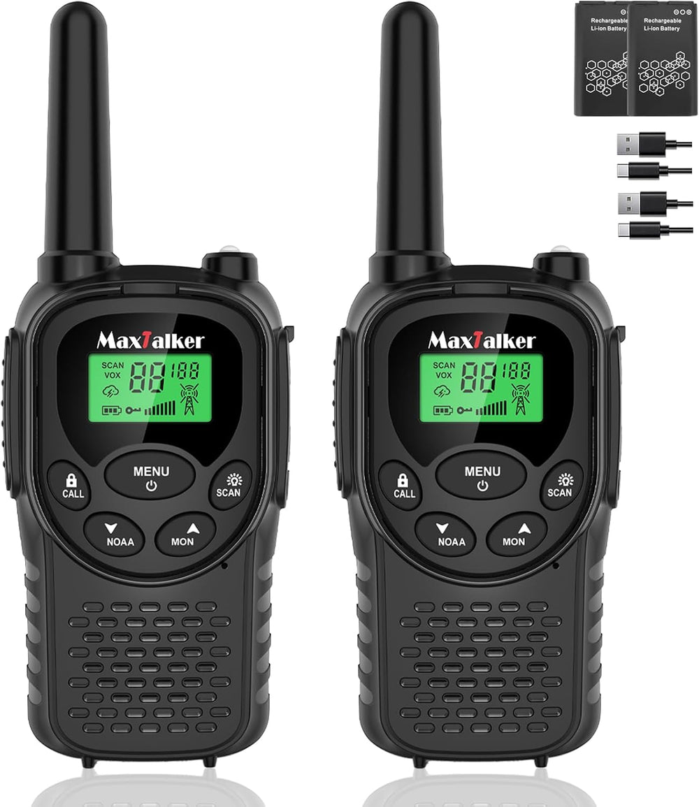 Walkie Talkies Long Range for Adults, Rechargeable FRS Two-Way Radio, 2Pack