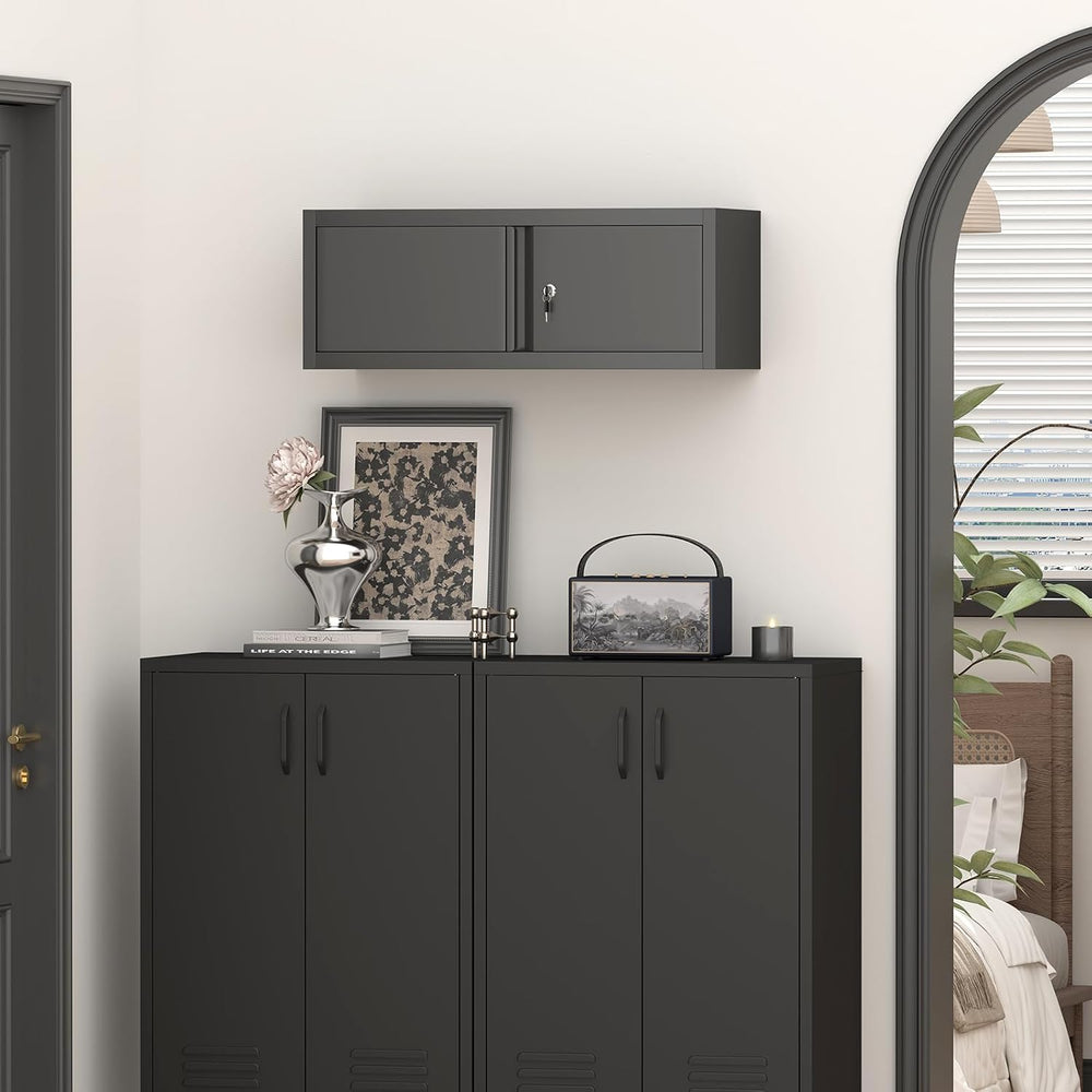 IRONFFICE Locking Cabinet Wall Mounted, Metal Storage Cabinet with Keys, Tool...