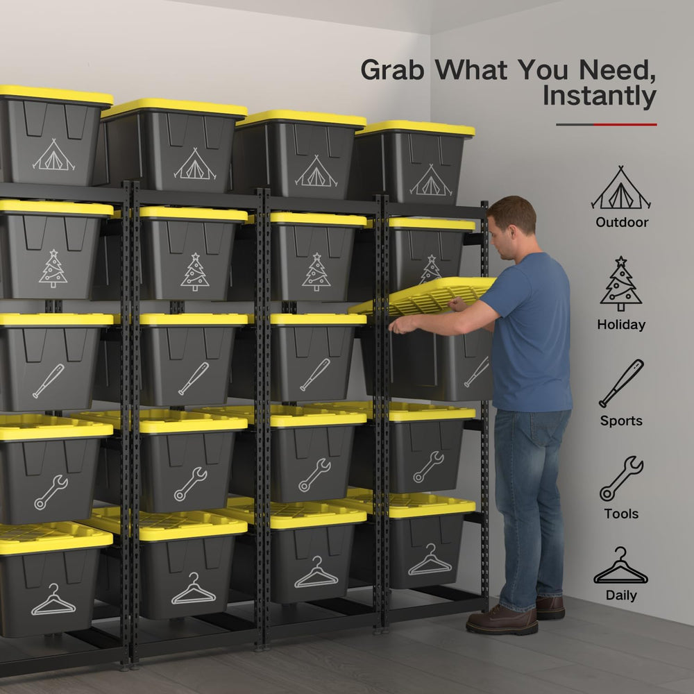 27 Gallon Tote Storage Rack, Heavy-Duty Storage Bin Rack Organizer, 5-Tier St...
