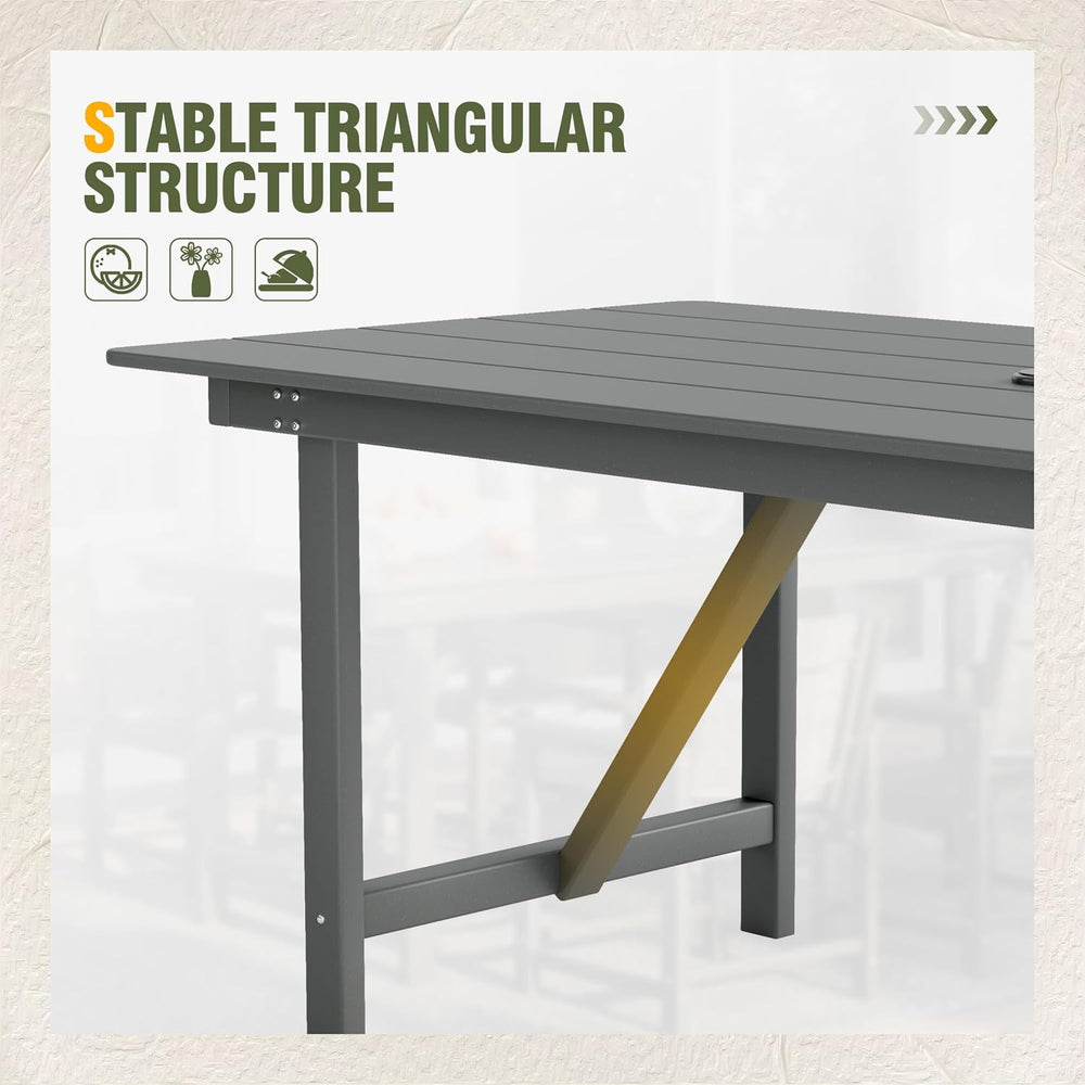 UDPATIO HDPE Outdoor Dining Table Set Patio Furniture Heavy Duty