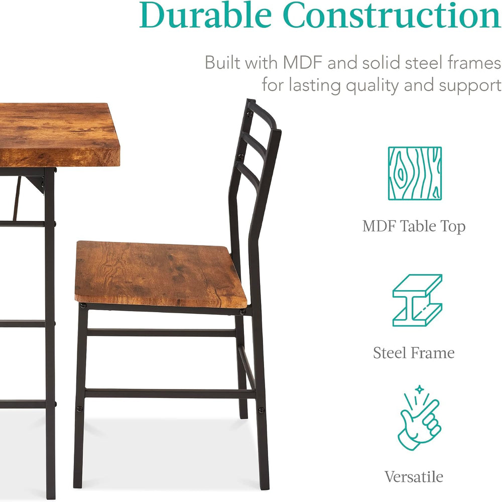 Best Choice Products 3-Piece Modern Dining Set, Space Saving Dinette for Kitc...
